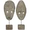 Gray Polystone Handmade Carved Mask Sculpture Set